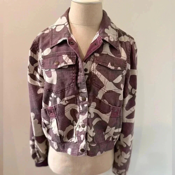 Anthropologie Mags Utility Trucker Jacket in Purple Size S - Picture 1 of 8